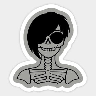 Girl Skull and Sunglasses Sticker